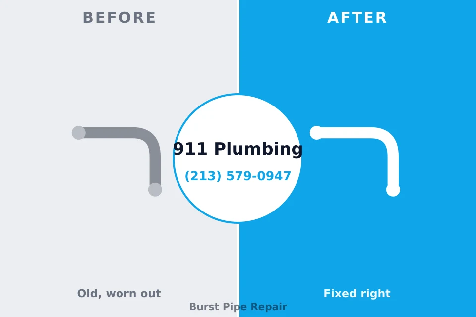 Before and after: plumbing repair Lovell, WY